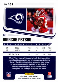2018 Score - Scorecard #161 Marcus Peters Back