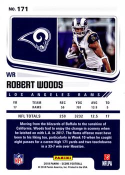 2018 Score - Scorecard #171 Robert Woods Back