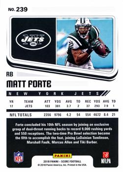 2018 Score - Scorecard #239 Matt Forte Back