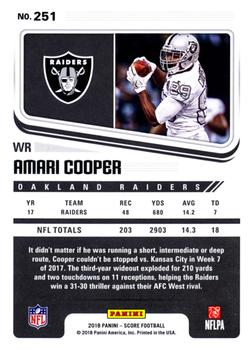 2018 Score - Scorecard #251 Amari Cooper Back