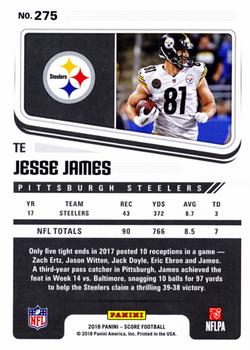 2018 Score - Scorecard #275 Jesse James Back