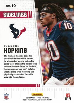 2018 Score - Sidelines #10 DeAndre Hopkins Back