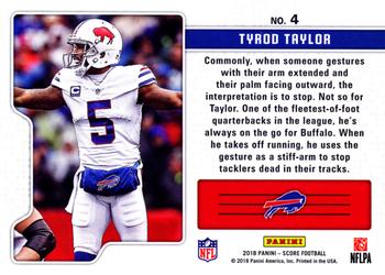 2018 Score - Signal Callers #4 Tyrod Taylor Back