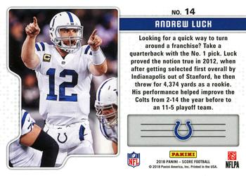 2018 Score - Signal Callers Red #14 Andrew Luck Back