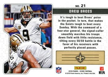 2018 Score - Signal Callers Red #21 Drew Brees Back