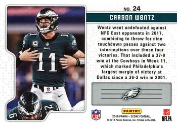 2018 Score - Signal Callers Red #24 Carson Wentz Back