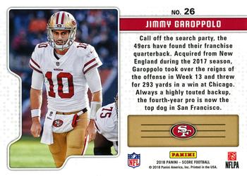 2018 Score - Signal Callers Red #26 Jimmy Garoppolo Back
