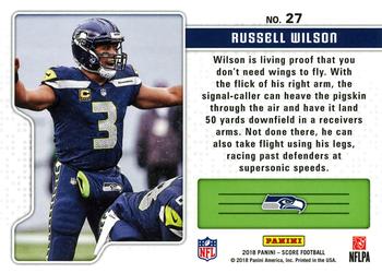 2018 Score - Signal Callers Red #27 Russell Wilson Back