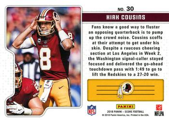 2018 Score - Signal Callers Red #30 Kirk Cousins Back