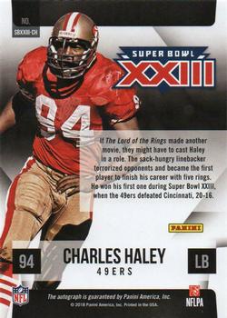 2018 Score - Super Bowl Signatures #SBXXIII-CH Charles Haley Back