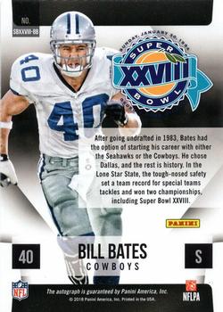 2018 Score - Super Bowl Signatures #SBXXVIII-BB Bill Bates Back