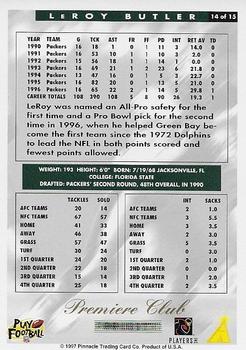 1997 Score Green Bay Packers - Premiere Club #14 LeRoy Butler Back