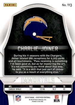 2018 Panini Certified #113 Charlie Joiner Back