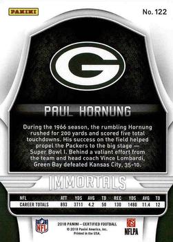 2018 Panini Certified #122 Paul Hornung Back
