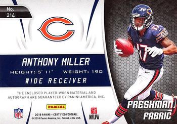 2018 Panini Certified #214 Anthony Miller Back