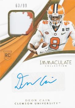 2018 Panini Immaculate Collection Collegiate #117 Deon Cain Front
