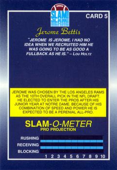 1993 Slam Jerome Bettis #5 Jerome Bettis Back