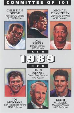 1994 Kansas City Committee of 101 #NNO Christian Okoye / Dan Reeves / Michael Dean Perry / Joe Montana / Lindy Infante / Keith Millard Front