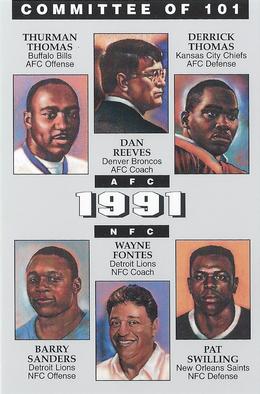 1994 Kansas City Committee of 101 #NNO Thurman Thomas / Dan Reeves / Derrick Thomas / Barry Sanders / Wayne Fontes / Pat Swilling Front