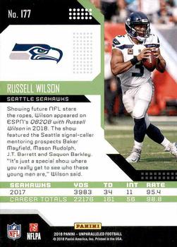 2018 Panini Unparalleled #177 Russell Wilson Back