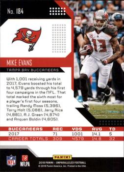 2018 Panini Unparalleled #184 Mike Evans Back