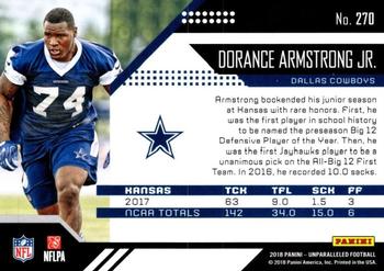 2018 Panini Unparalleled #270 Dorance Armstrong Jr. Back