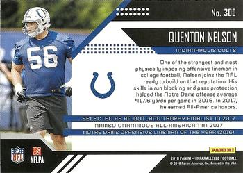 2018 Panini Unparalleled #300 Quenton Nelson Back