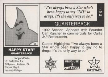 1992 Carl's Jr. Los Angeles Rams Police #2 Happy Star Back
