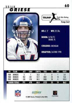 2001 Score - Trump #60 Brian Griese Back