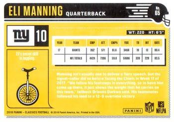 2018 Panini Classics - Full Name #65 Eli Manning Back