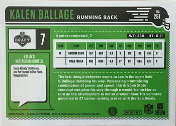 2018 Panini Classics - Green Back #251 Kalen Ballage Back