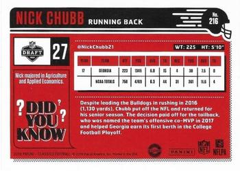 2018 Panini Classics - Red Back #216 Nick Chubb Back