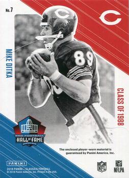 2018 Panini Classics - Canton Collection Swatches #7 Mike Ditka Back
