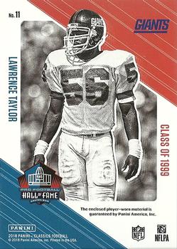 2018 Panini Classics - Canton Collection Swatches #11 Lawrence Taylor Back