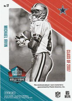 2018 Panini Classics - Canton Collection Swatches #17 Michael Irvin Back