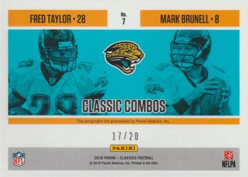 2018 Panini Classics - Classic Combo Signatures Gold #7 Fred Taylor / Mark Brunell Back