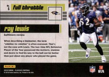 2018 Panini Classics - Full Throttle #5 Ray Lewis Back