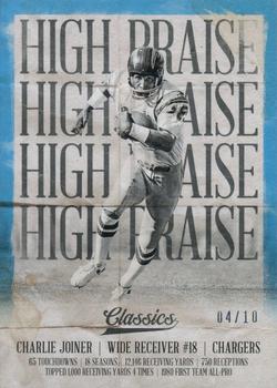 2018 Panini Classics - High Praise Blue #14 Charlie Joiner Front