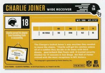 2018 Panini Classics - Significant Signatures #114 Charlie Joiner Back