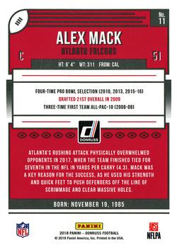 2018 Donruss #11 Alex Mack Back