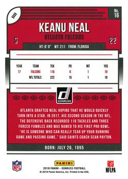 2018 Donruss #16 Keanu Neal Back