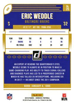 2018 Donruss #25 Eric Weddle Back