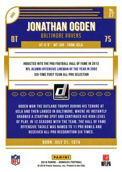 2018 Donruss #27 Jonathan Ogden Back