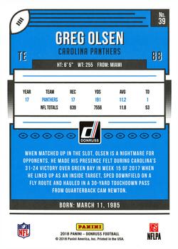 2018 Donruss #39 Greg Olsen Back
