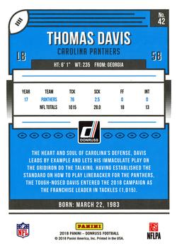 2018 Donruss #42 Thomas Davis Back
