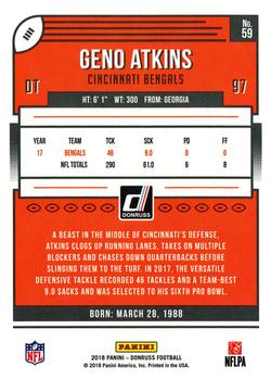 2018 Donruss #59 Geno Atkins Back