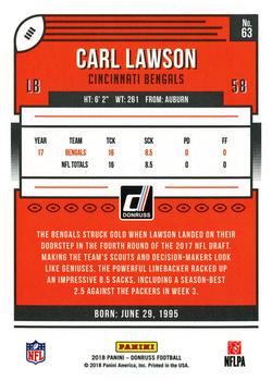 2018 Donruss #63 Carl Lawson Back