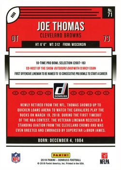 2018 Donruss #71 Joe Thomas Back