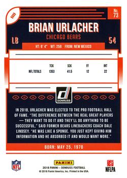 2018 Donruss #73 Brian Urlacher Back