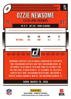 2018 Donruss #74 Ozzie Newsome Back
